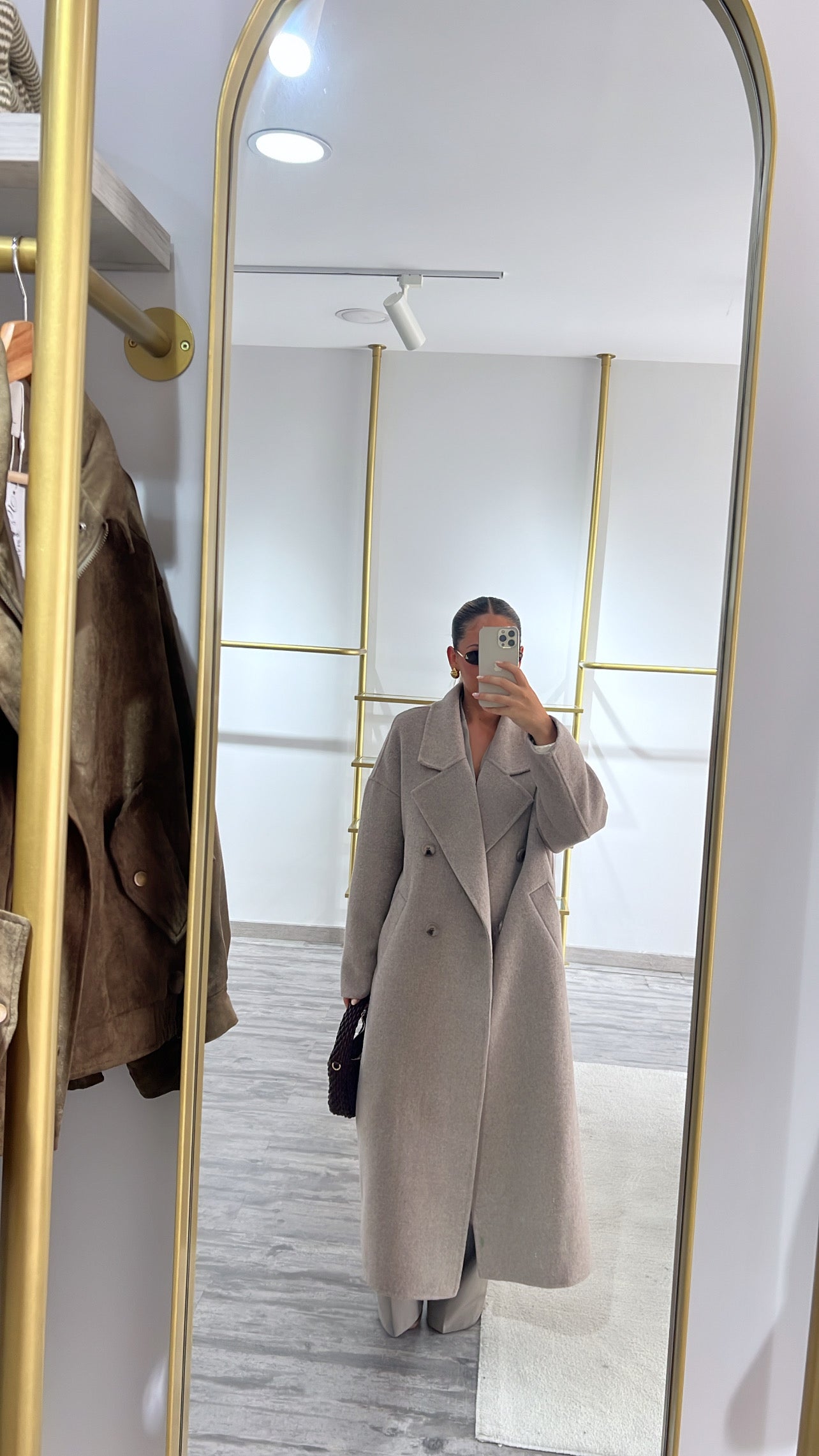 Sobretudo comprido fazenda