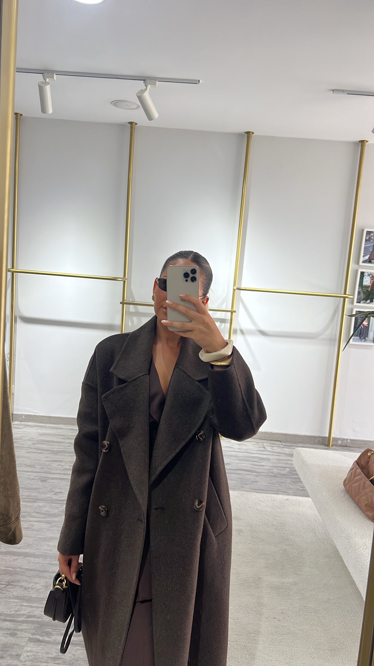 Sobretudo comprido fazenda