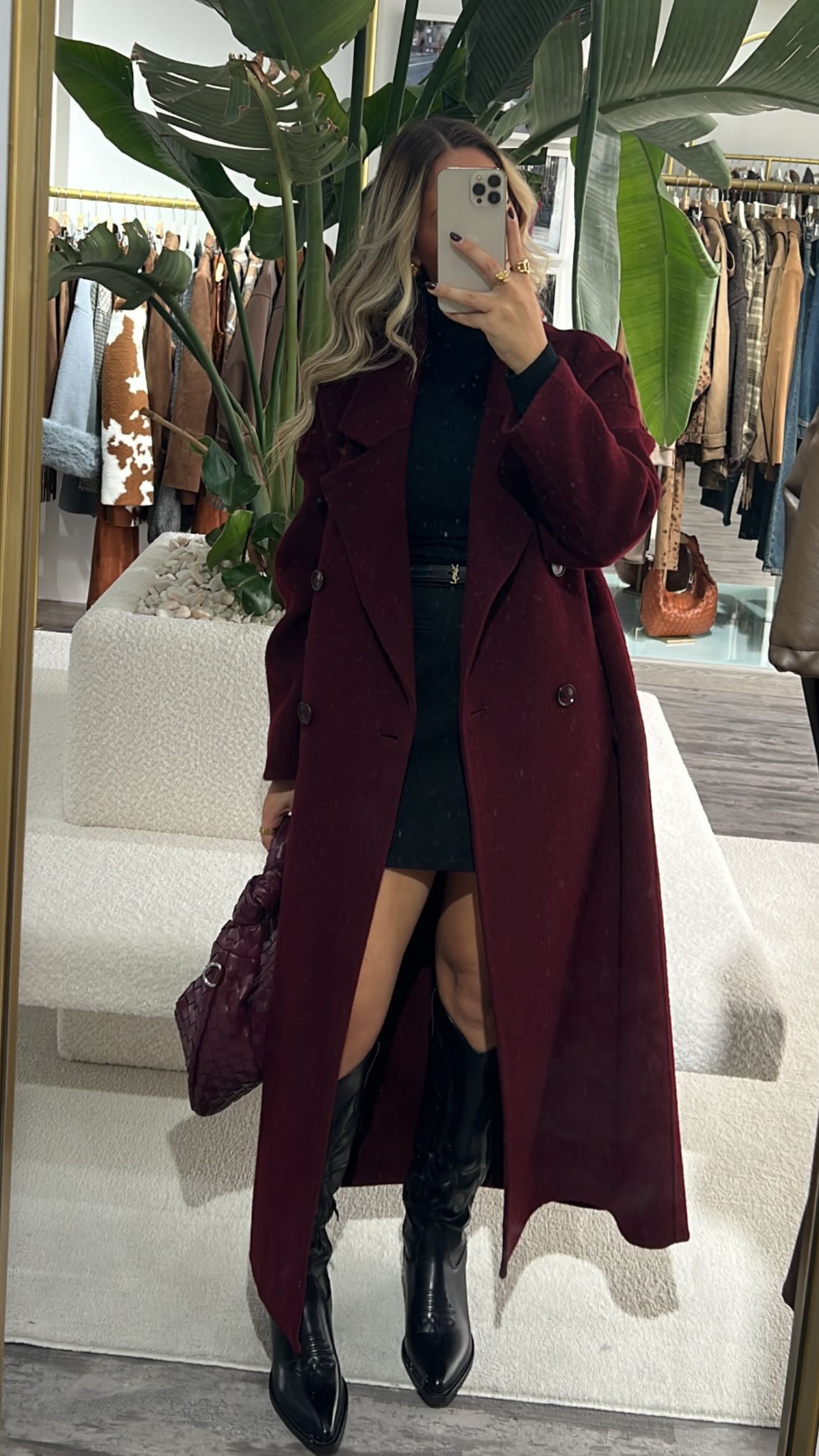 Sobretudo comprido fazenda