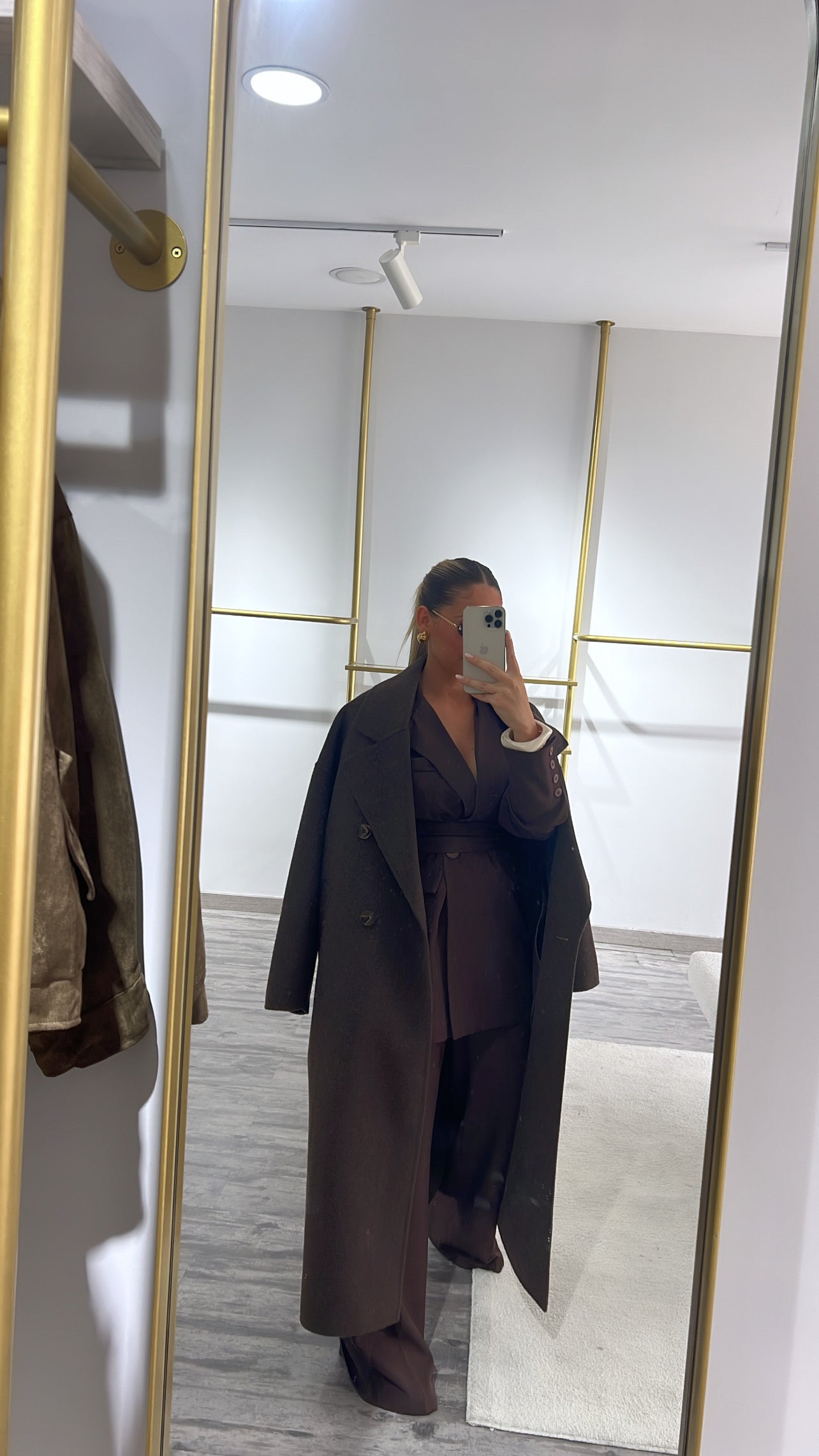 Sobretudo comprido fazenda