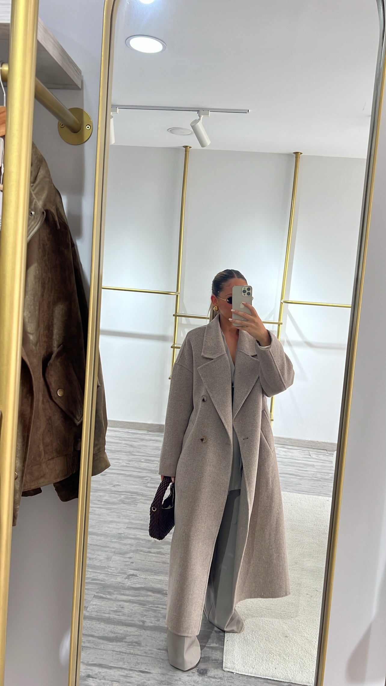 Sobretudo comprido fazenda