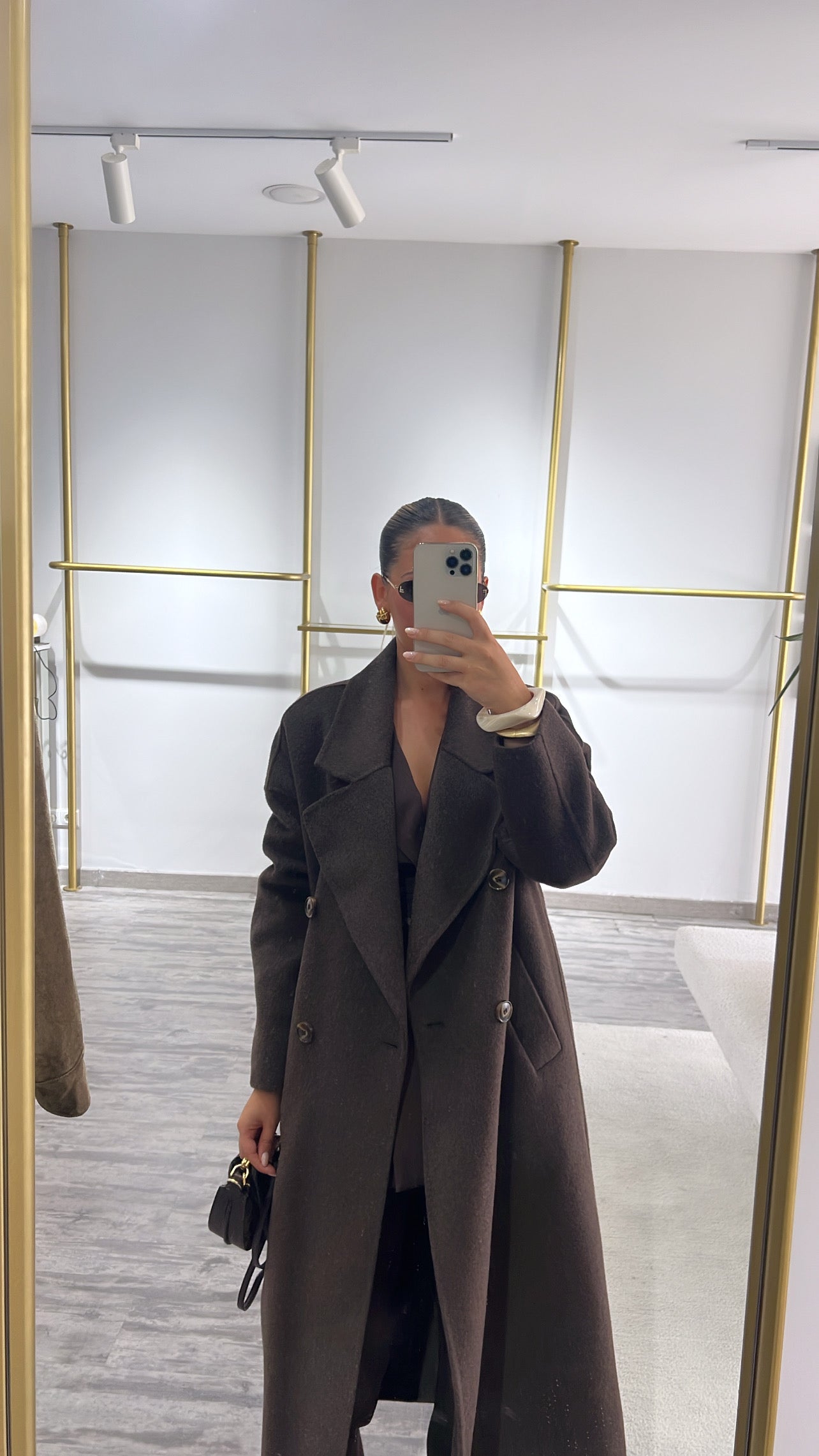 Sobretudo comprido fazenda