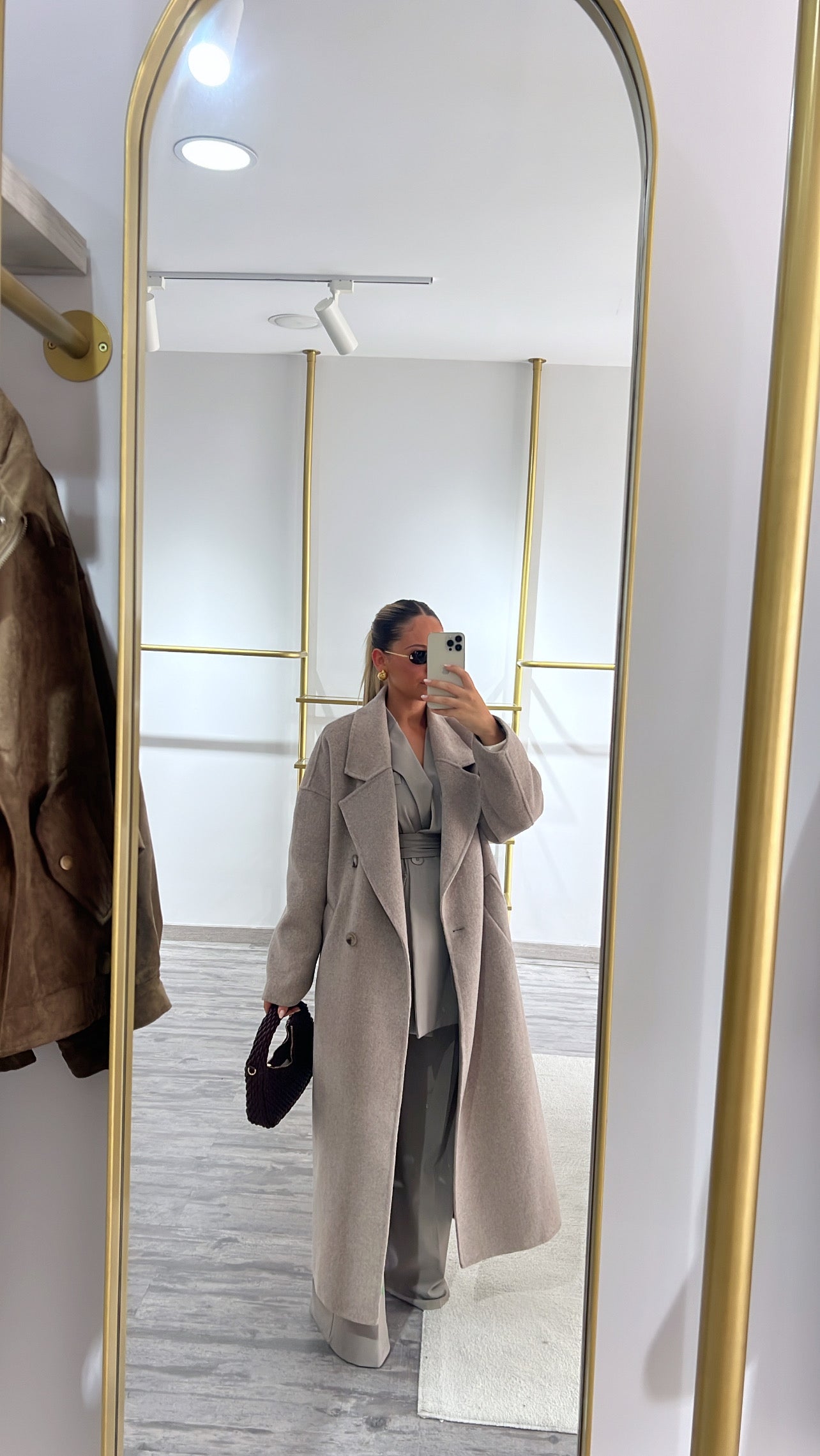 Sobretudo comprido fazenda