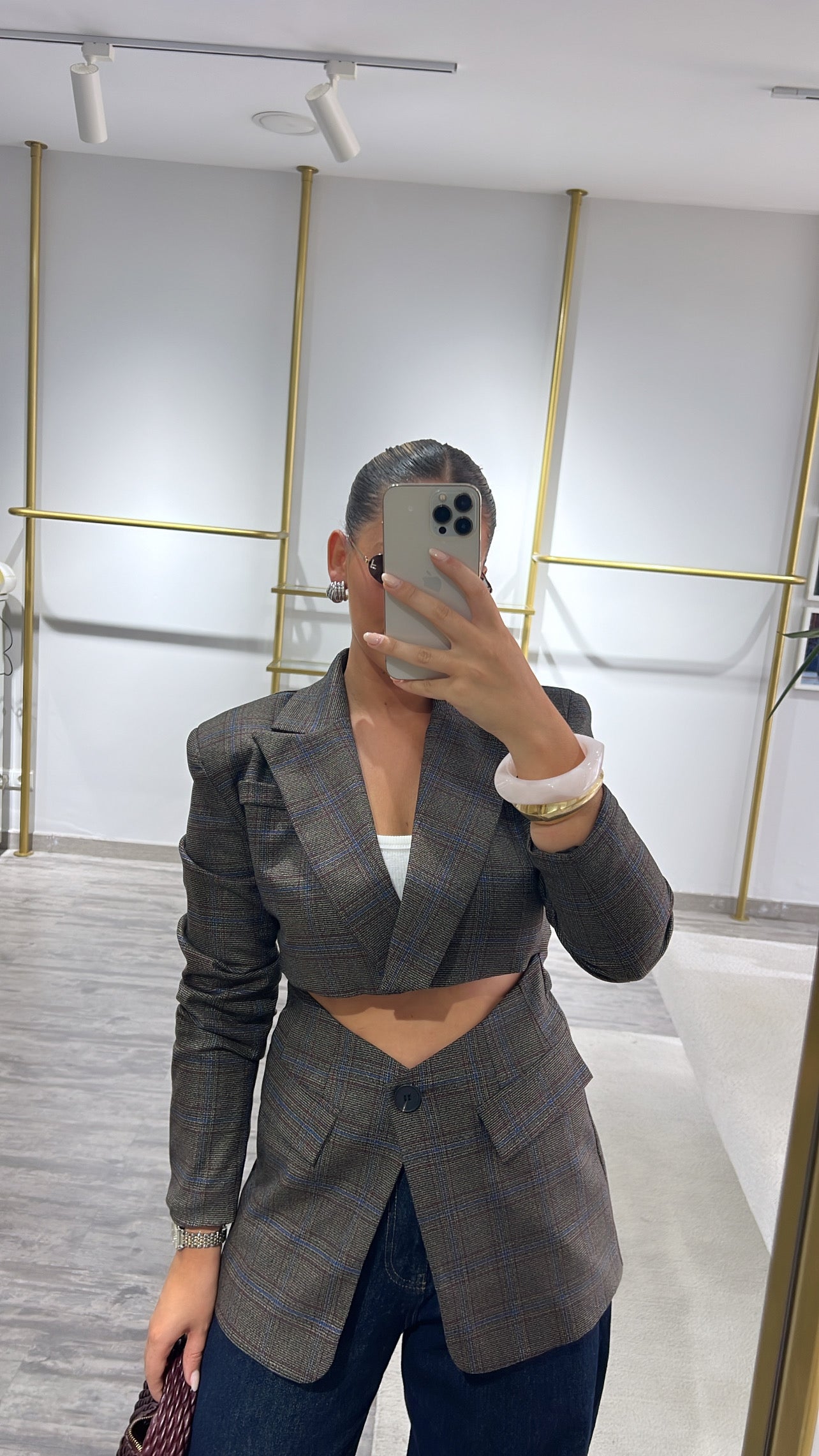 Blazer lumina xadrez