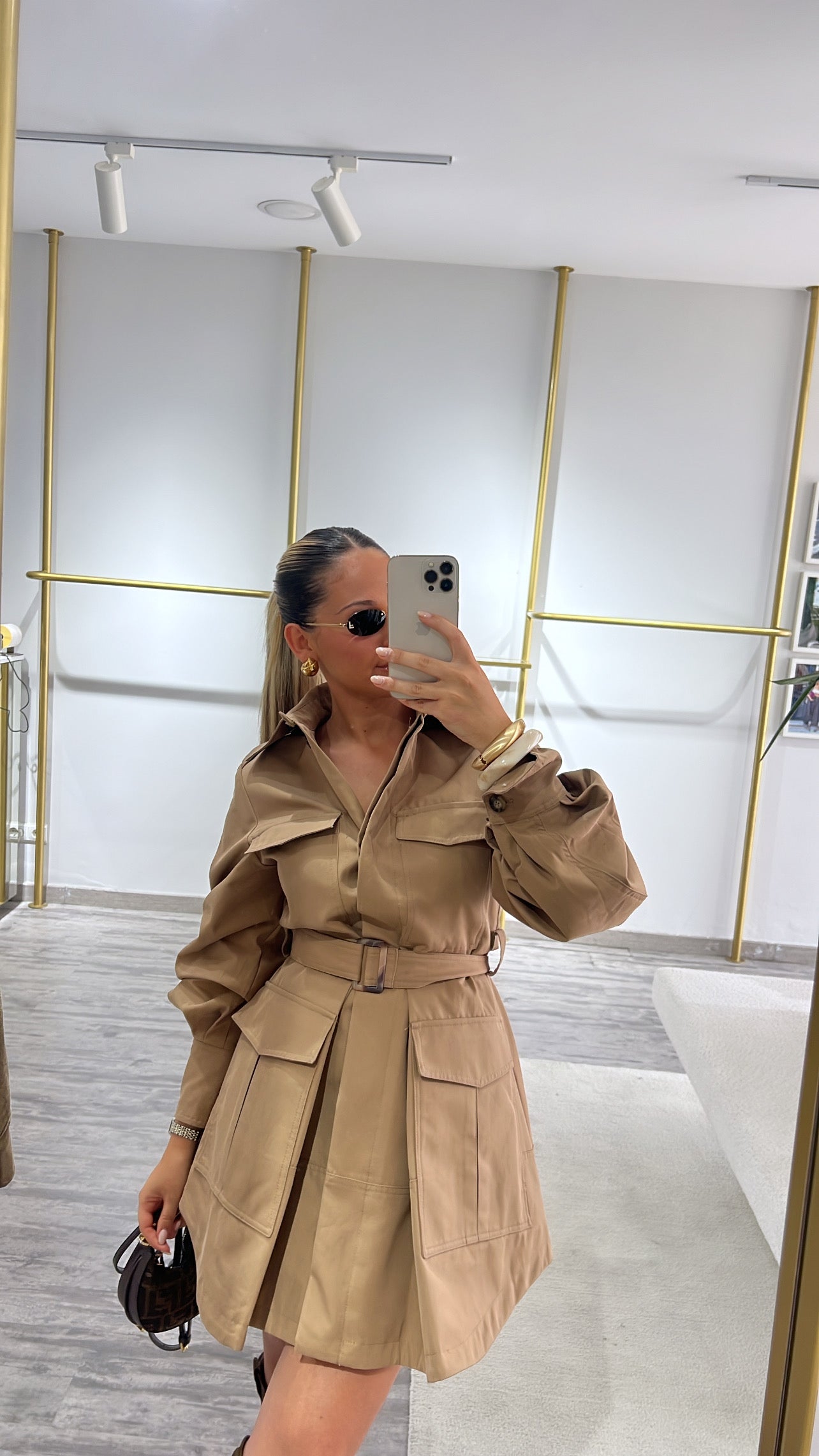 Robe en gabardine