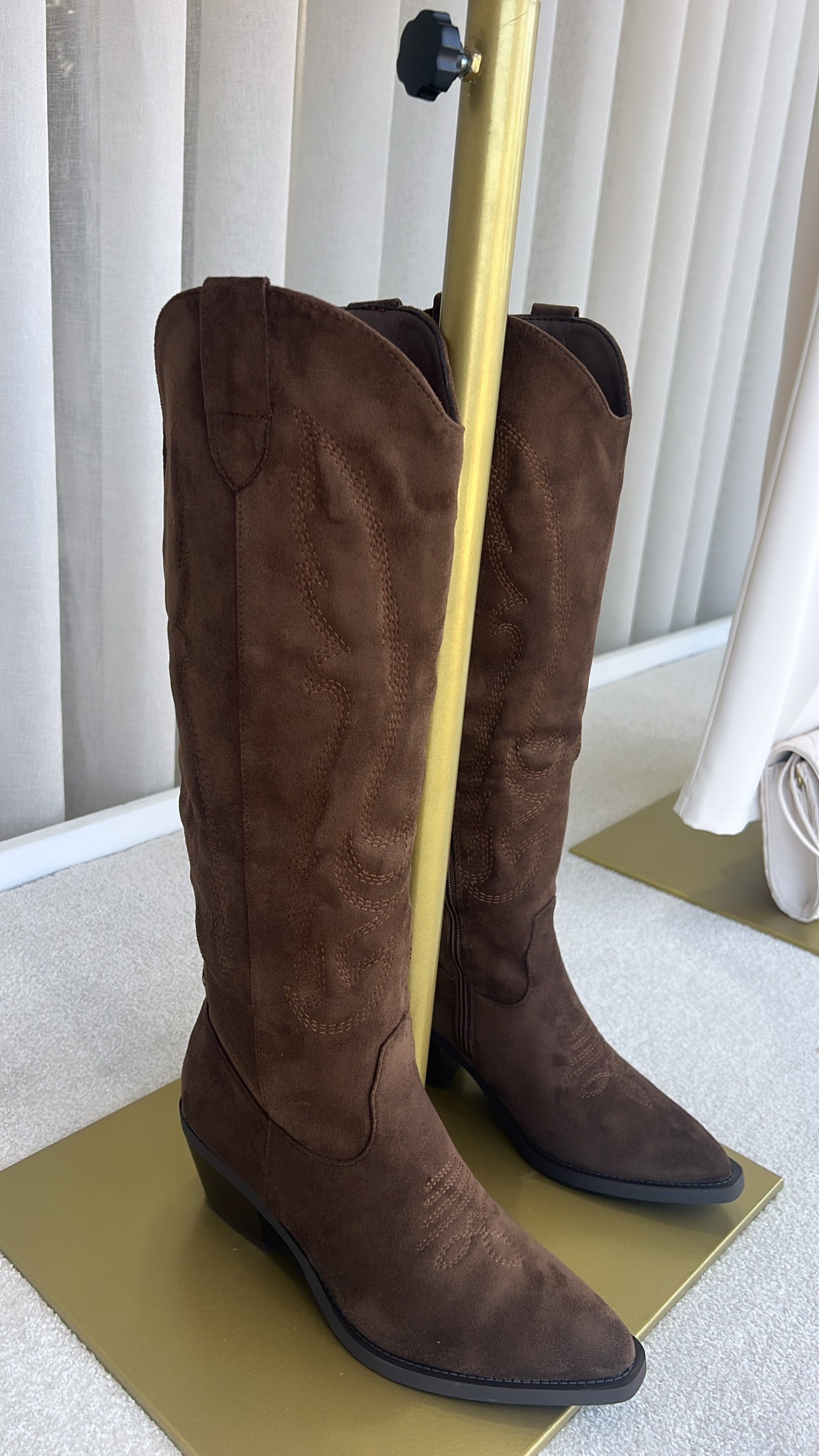 Bottes de cowboy en daim