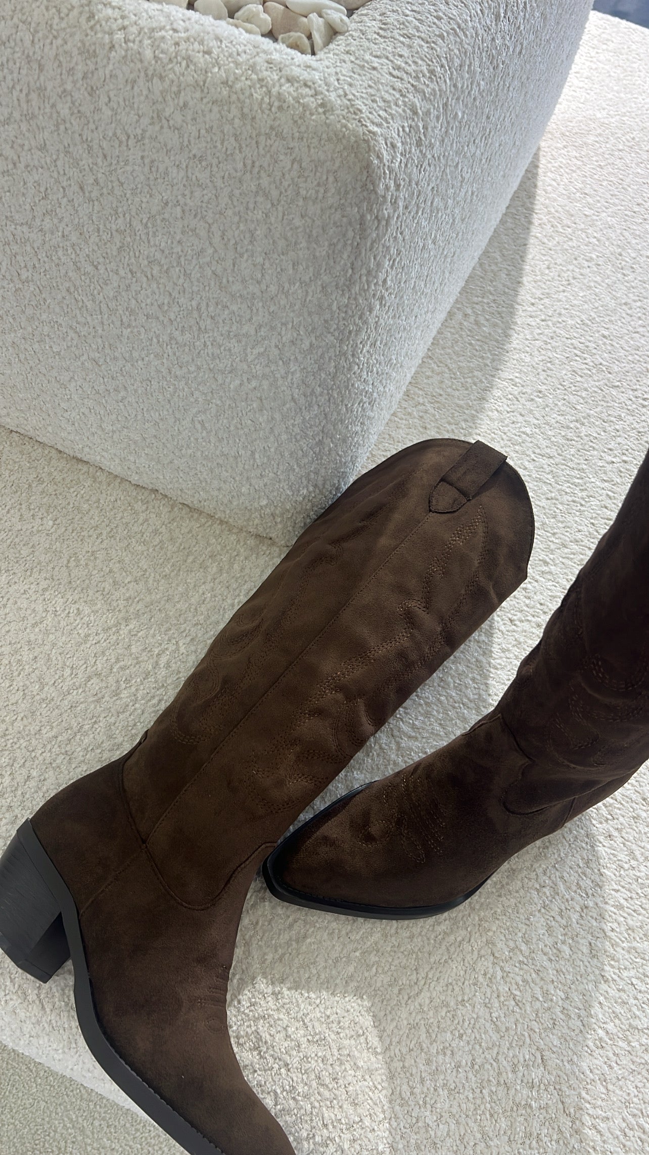 Bottes de cowboy en daim