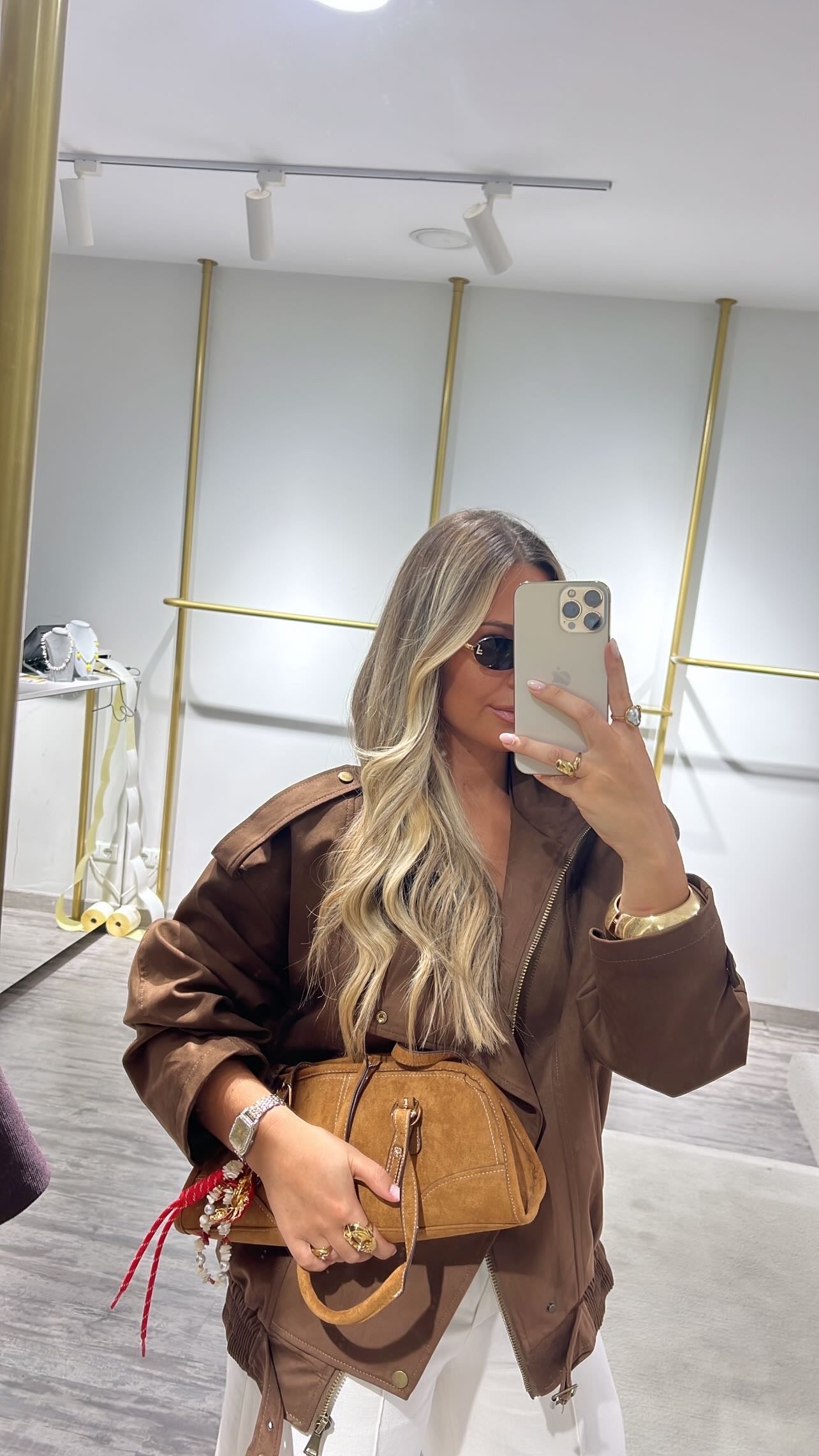 Blouson aviateur en cuir suédé