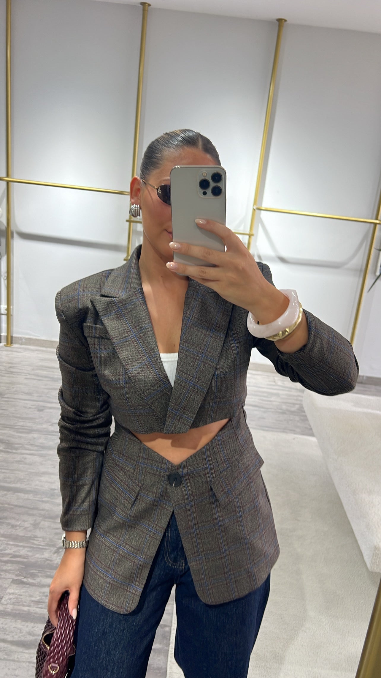 Blazer lumina xadrez