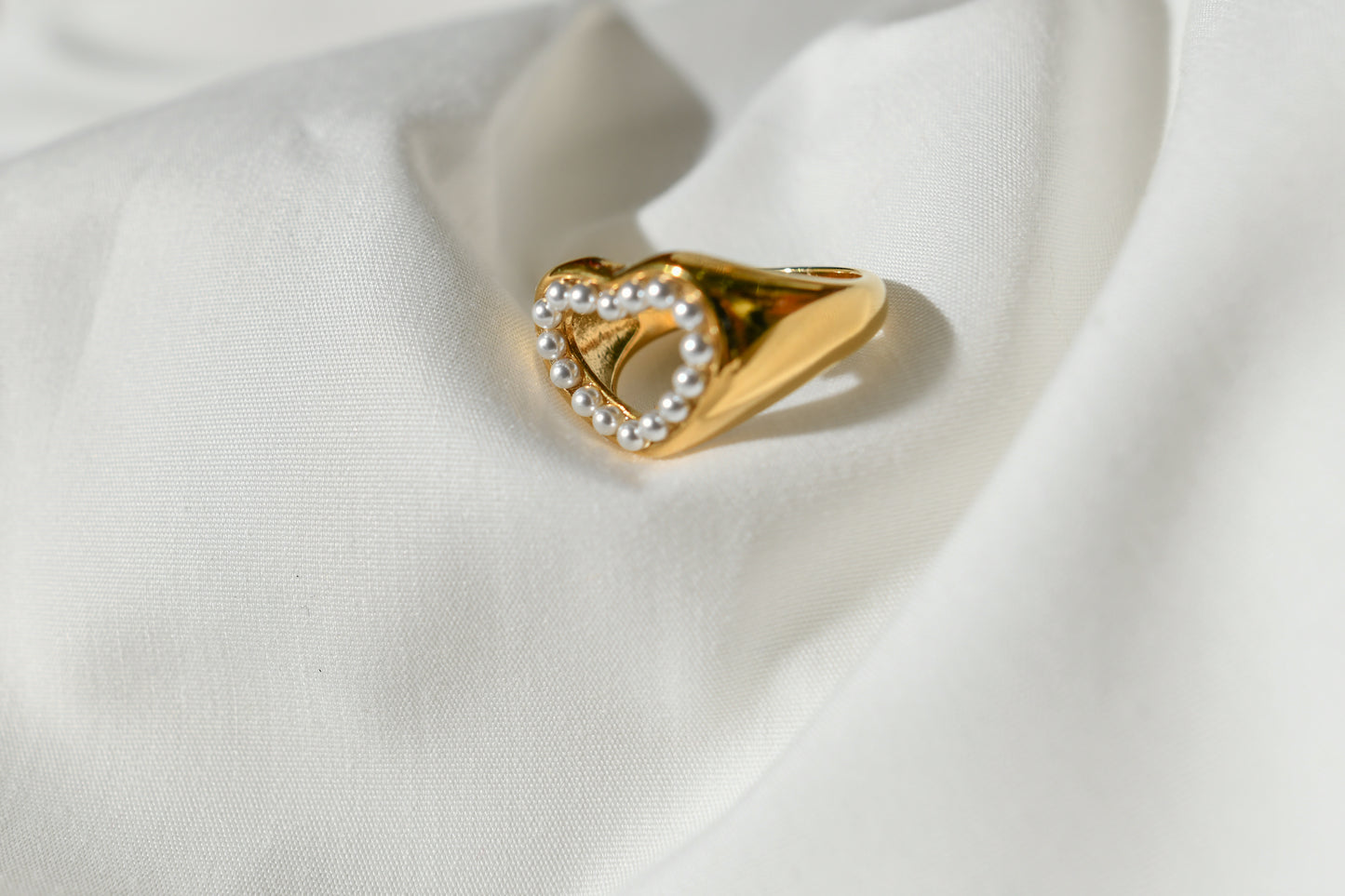 pearl heart ring